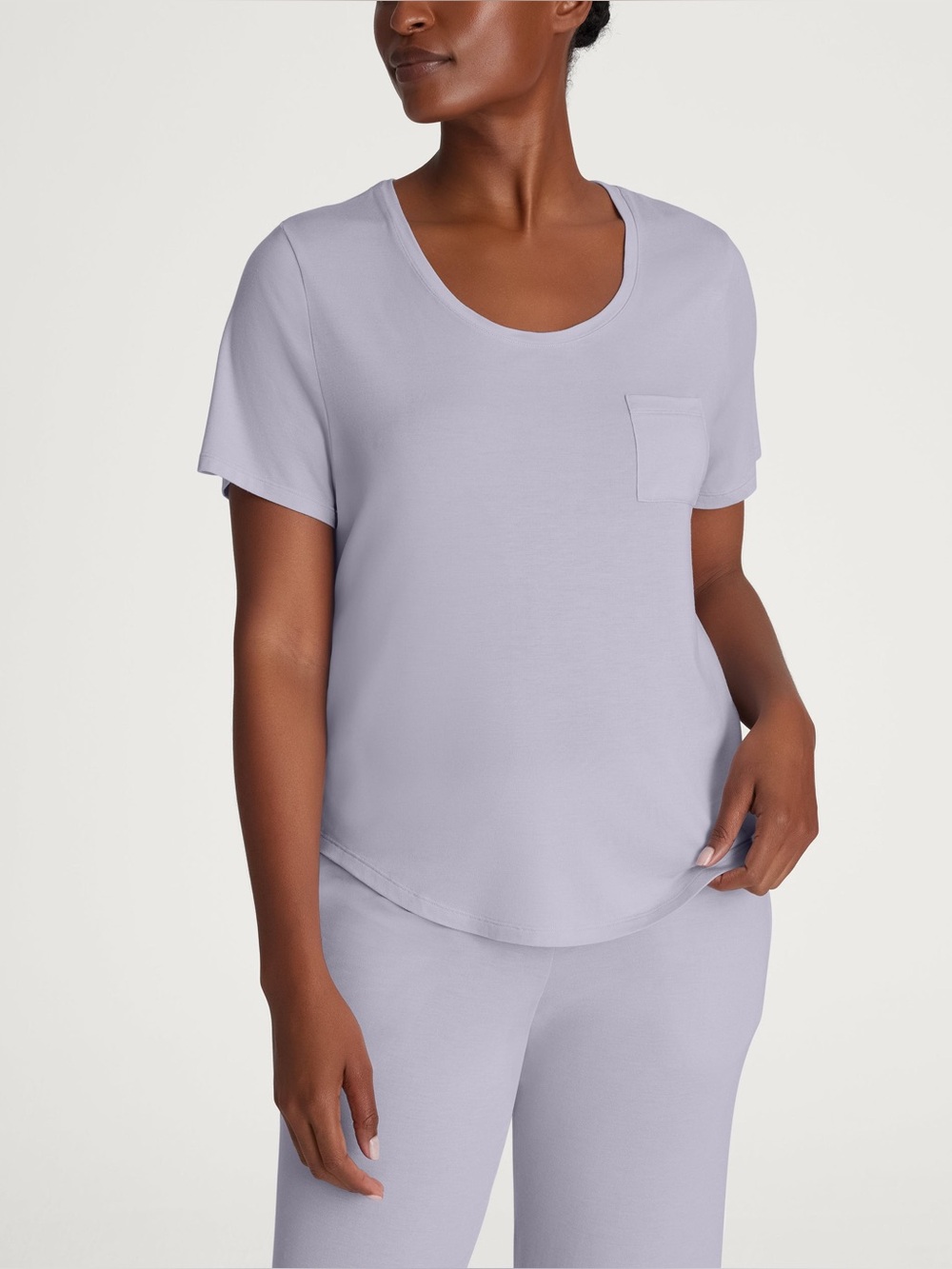 Tommy John Women's Second Skin Sleep Pocket Tee Pajamas, M, Evening Haze Purple